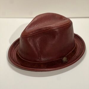 Goorin Bros. RARE Leather Fedora  w/ lining - X-Large